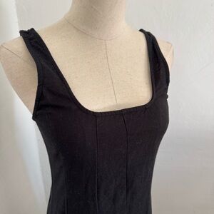 Black Sleeveless Linen Maxi Dress